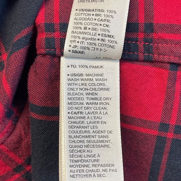 GOODTHREADS Button Down Shirt Men's XL Black Red Buffalo Plaid Oxford Standard - Picture 6 of 16